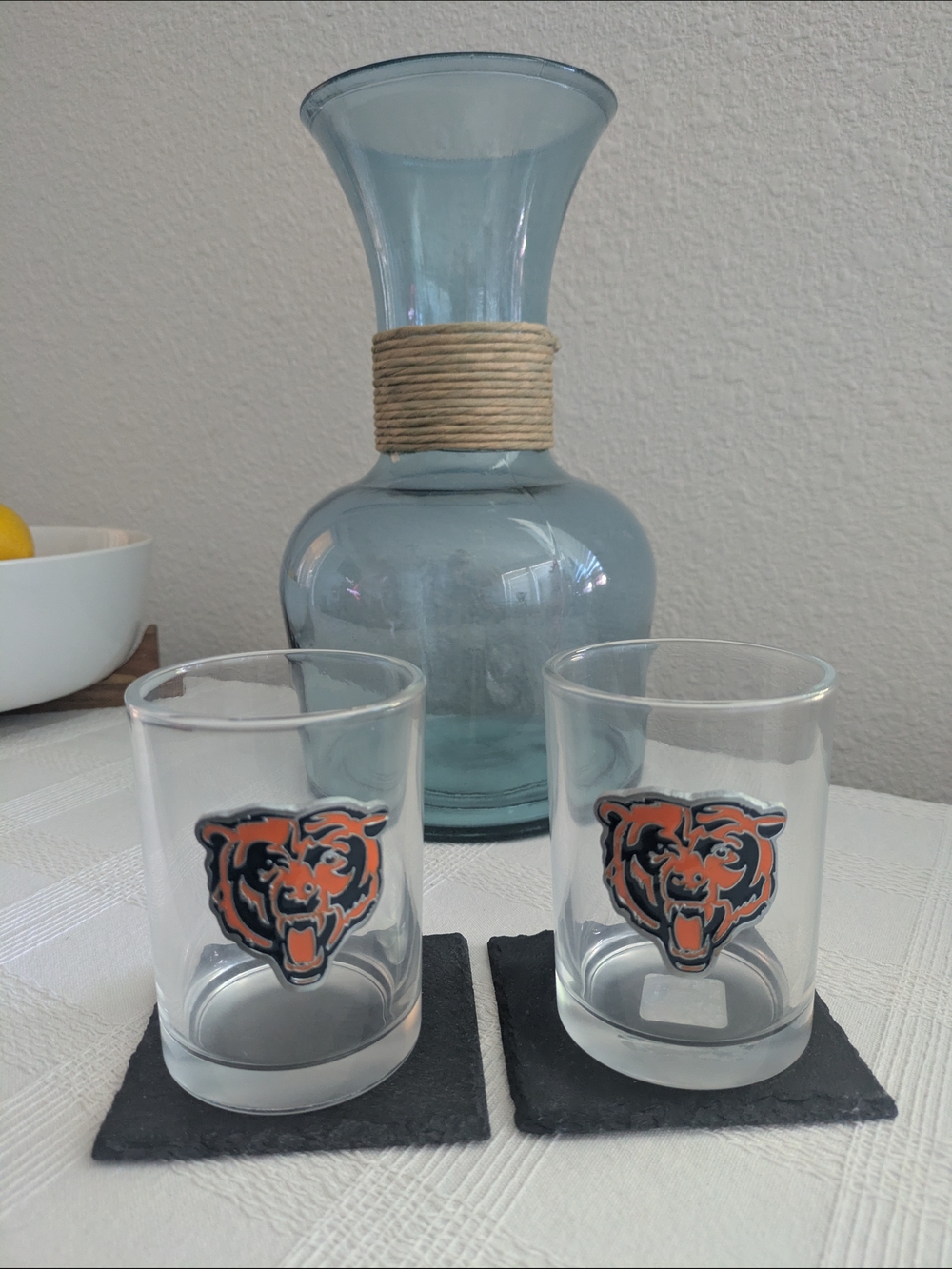 NFL Clear Cocktail Glasses with Chicago Bear Logo - Set of 2